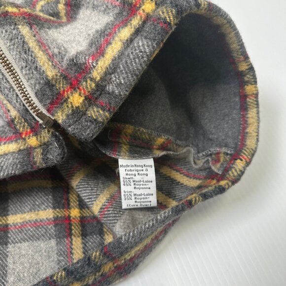 Vintage Calvin Klein Jeans Plaid Full Zip Wool Blend Jacket L - Picture 5 of 5
